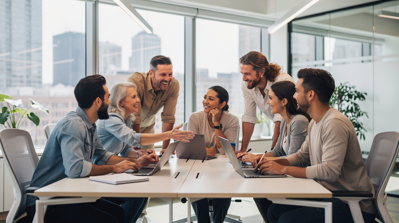 diverse office team